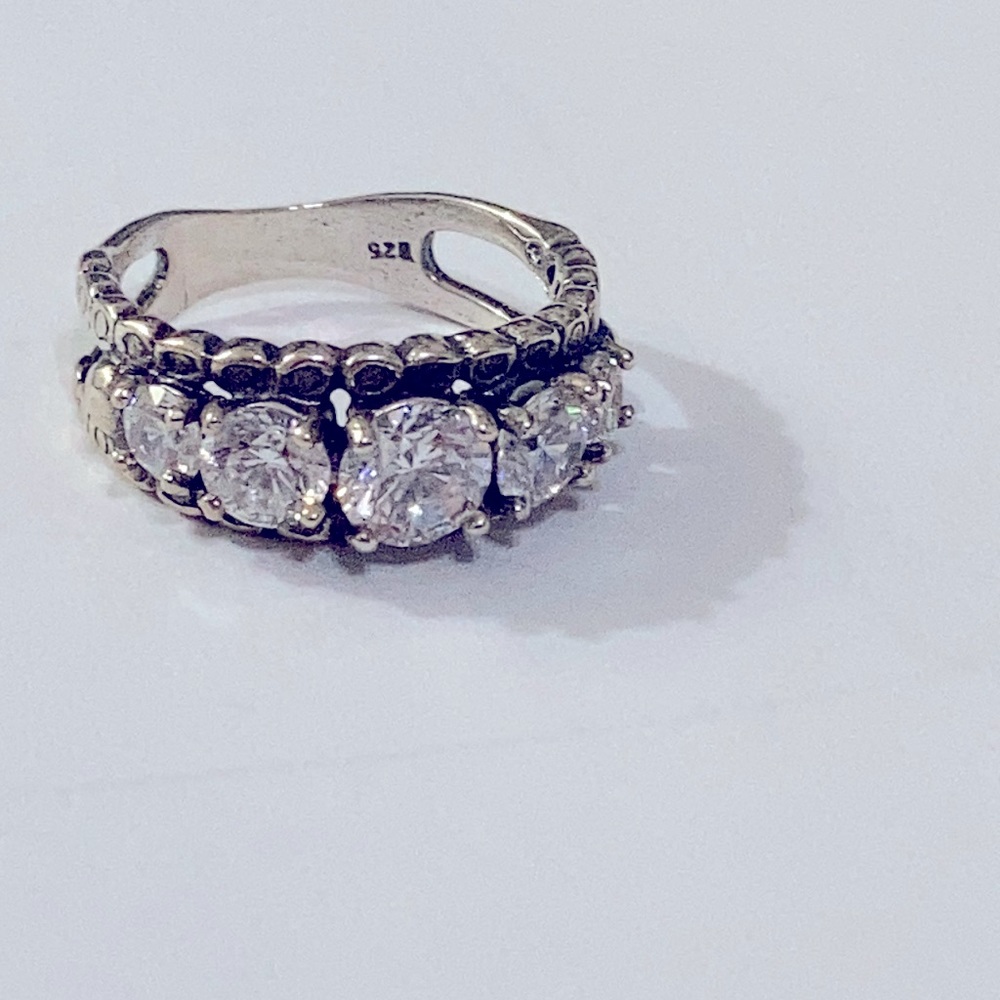 Sterling CZ diamondique engagement ring